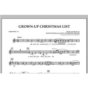 Grown Up Christmas List (with Optional Vocal Solo) - Baritone T.C.