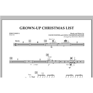 Grown Up Christmas List (with Optional Vocal Solo) - Percussion 1