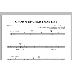 Grown Up Christmas List (with Optional Vocal Solo) - Timpani