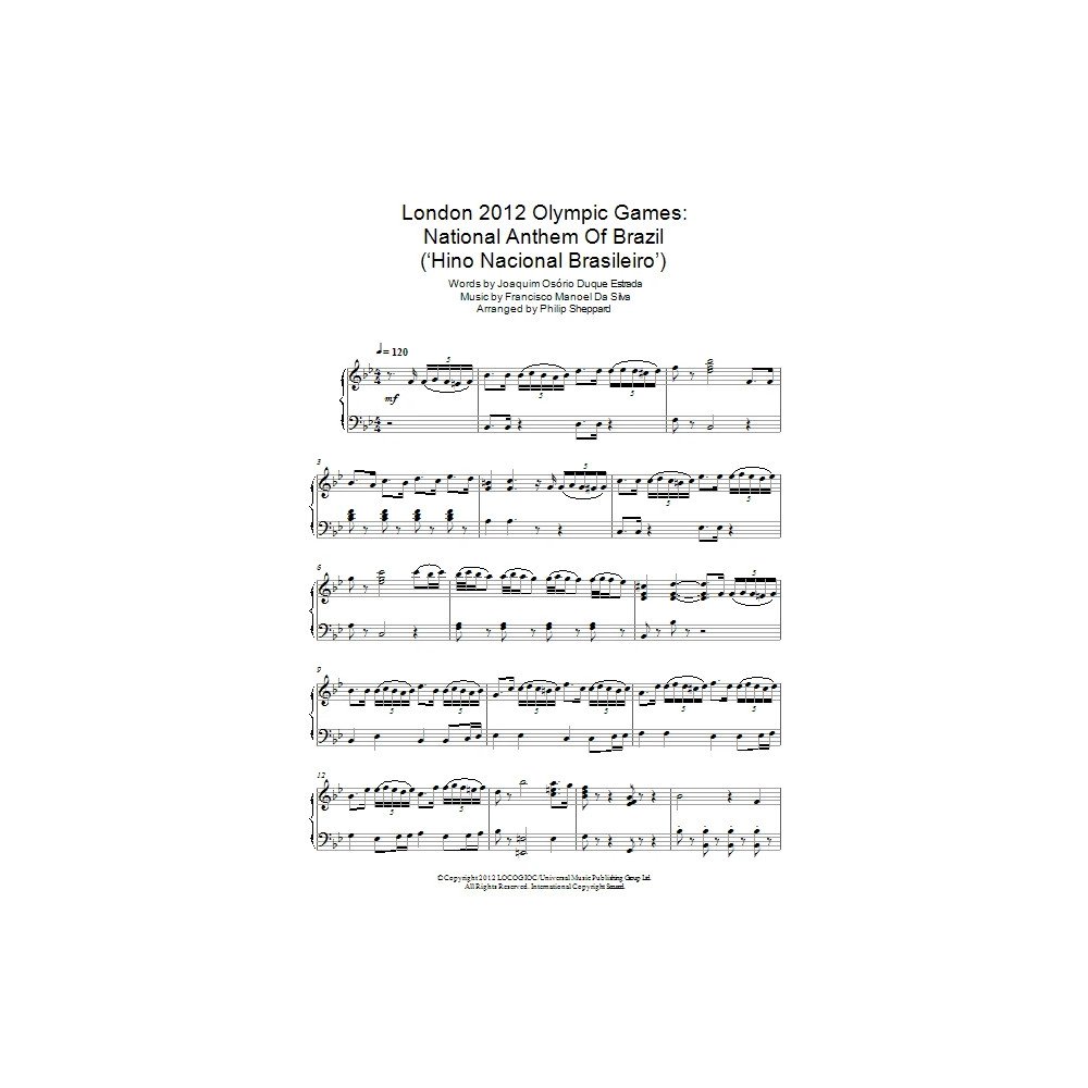 London 2012 Olympic Games: Nationalhymne von Brasilien (''Hino Nacional Brasileiro'')