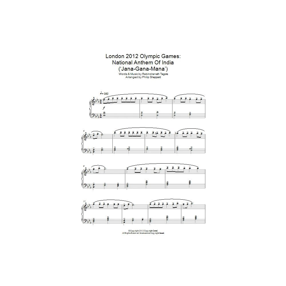 London 2012 Olympic Games: Nationalhymne von Indien (''Jana-Gana-Mana'')