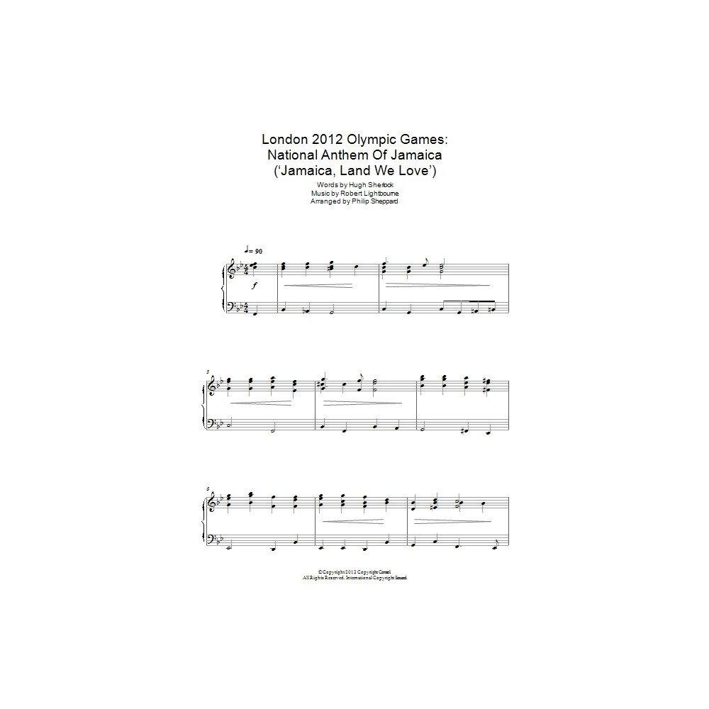 London 2012 Olympic Games: National Anthem Of Jamaica (''Jamaica, Land We Love'')
