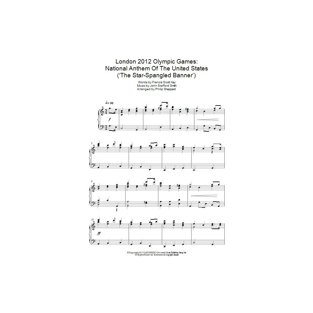 London 2012 Olympic Games: Nationalhymne der Vereinigten Staaten (''The Star-Spangled Banner'')