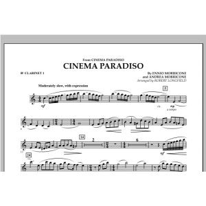 Cinema Paradiso (Flexible Solo with Band) - Bb Clarinet 1