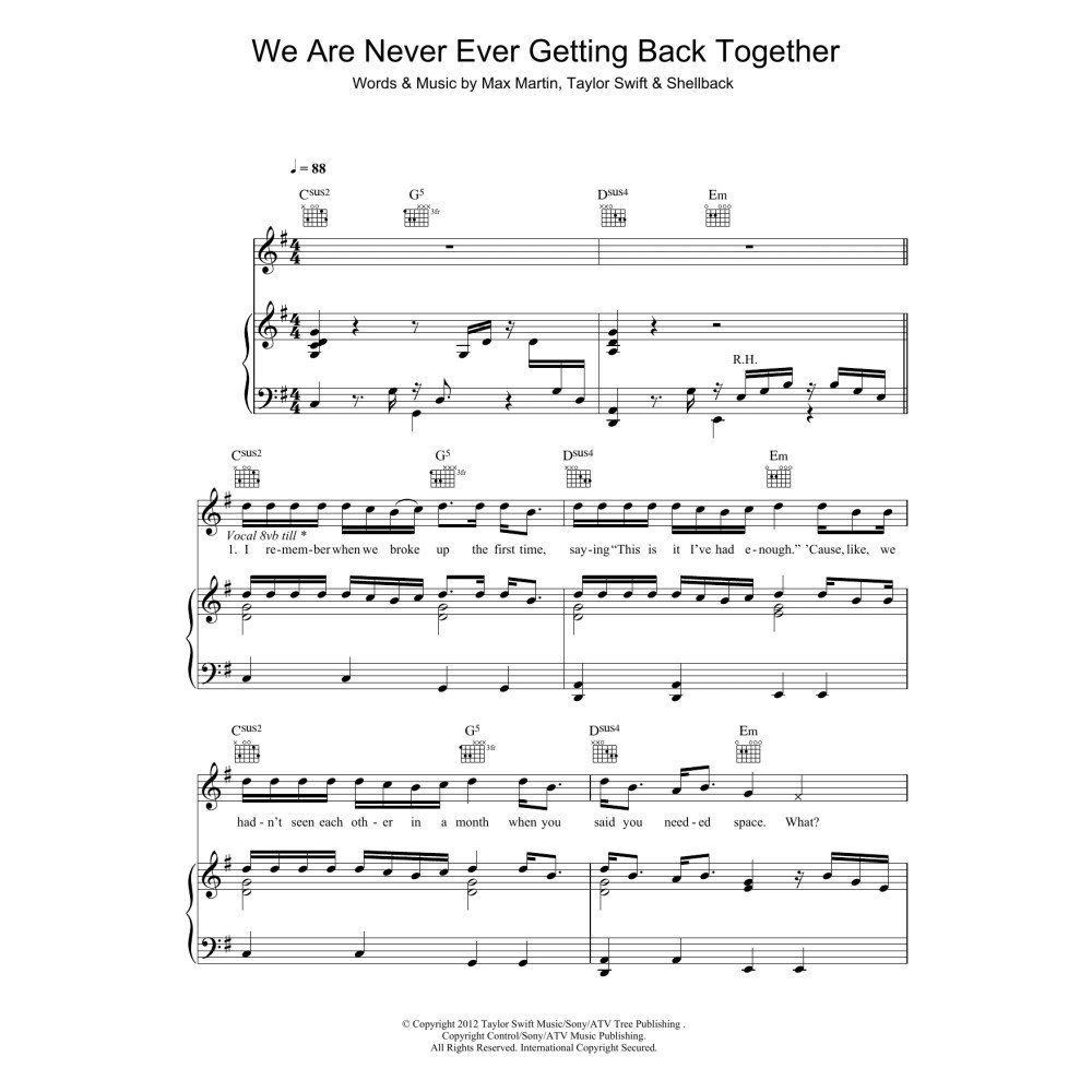 We Are Never Ever Getting Back Together