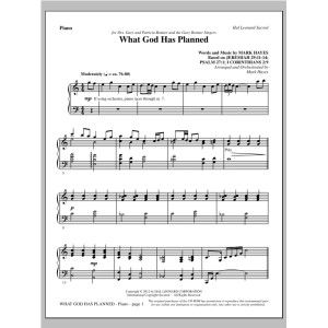 What God Has Planned - Piano