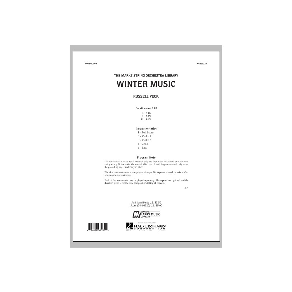 Winter Music - Conductor Score (Full Score)