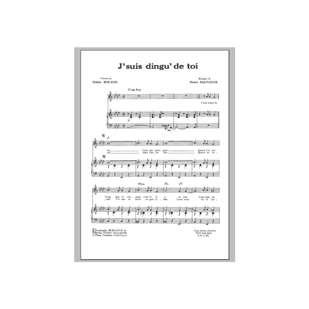 J Suis Ding De Toi (Aka J'suis Dingu' De Toi)