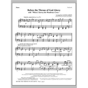 Vor dem Thron Gottes oben (mit "When I Survey The Wondrous Cross") - Klavier