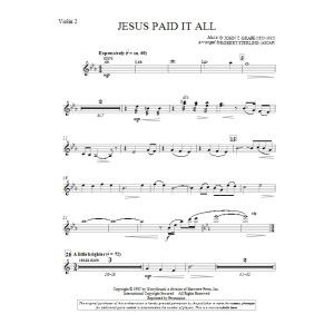 Jesus Paid It All - Violin 2