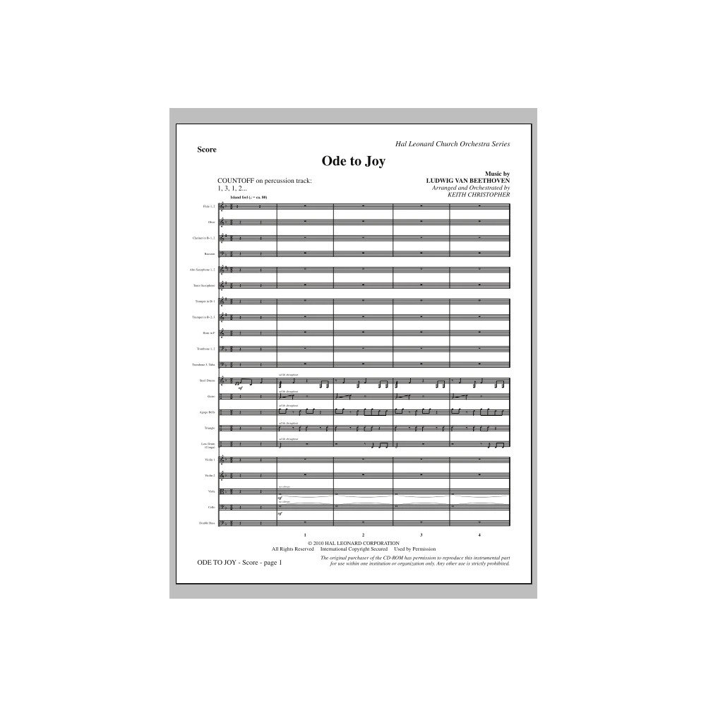 Ode an die Freude (Entspricht nicht SATB 08752035) - Partitur