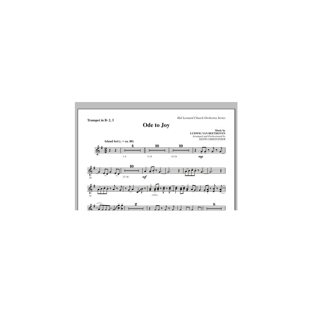 Ode an die Freude (Entspricht nicht SATB 08752035) - Bb-Trompete 2,3