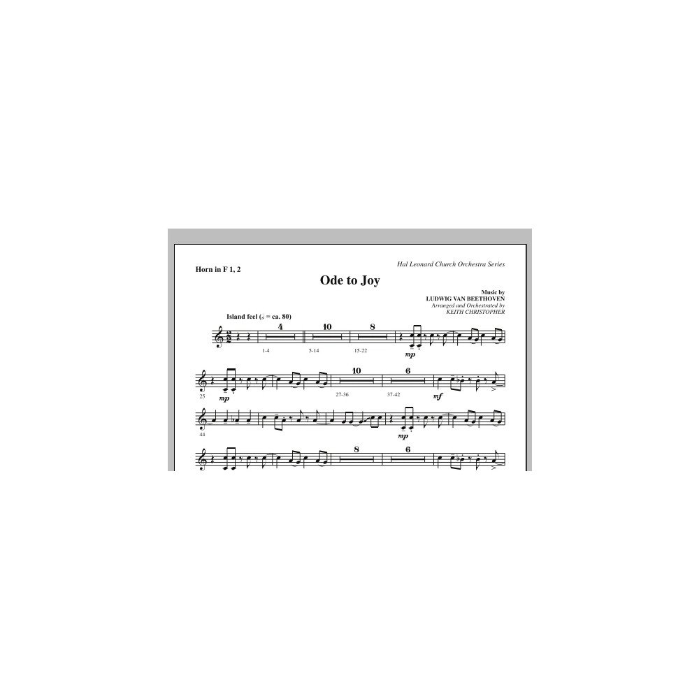 Ode an die Freude (Entspricht nicht SATB 08752035) - F-Horn 1 & 2