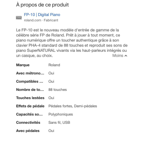 Roland FP10 Piano digital