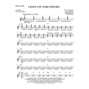 I Knew You Were Trouble - Guitar