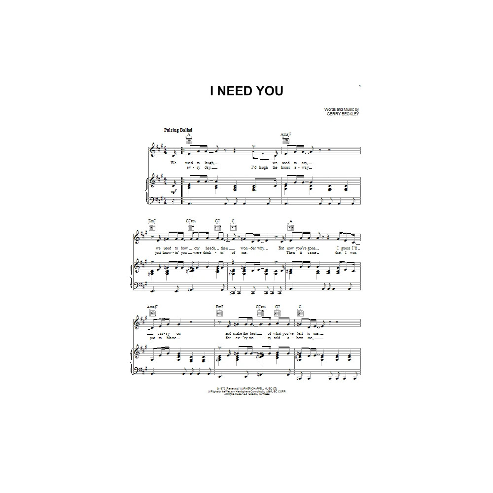 I Need You