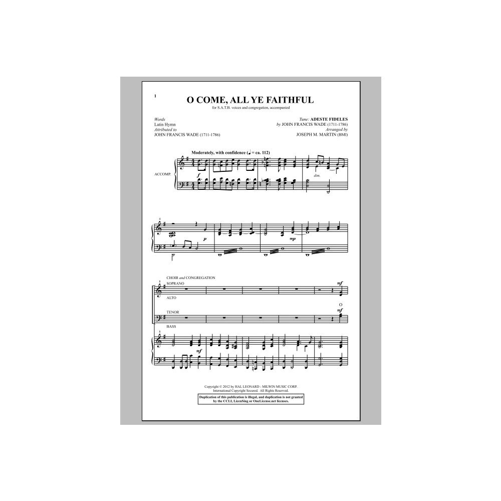 O Come, All Ye Faithful (from Carols For Choir And Congregation)