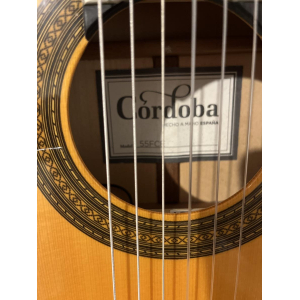 Córdoba 55FCE es una guitarra clásica amplificada diseñada para músicos exigentes. Con su tapa de abeto macizo y su cuerpo 