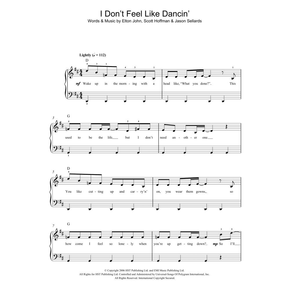 I Don't Feel Like Dancin'