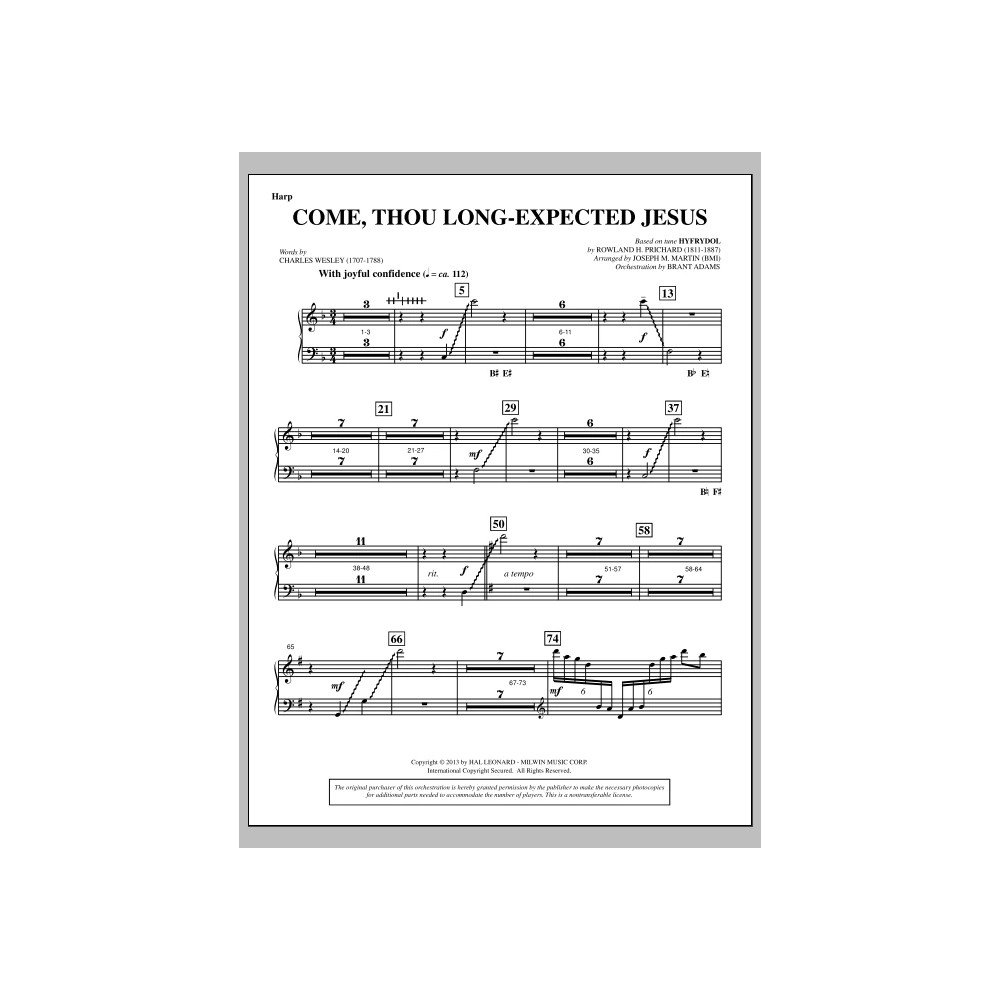 Come, Thou Long-expected Jesus (from A Symphony Of Carols) - Harp