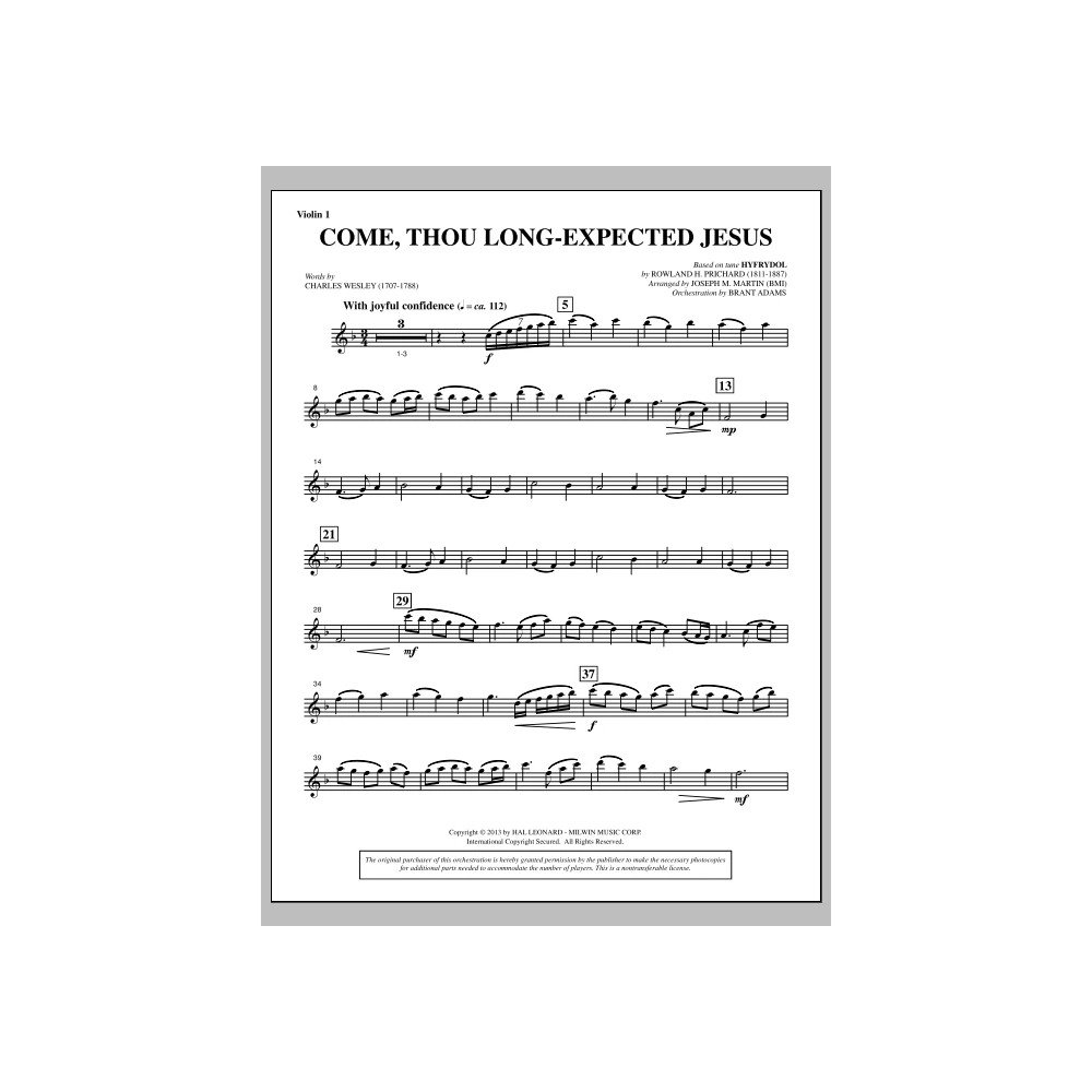 Come, Thou Long-expected Jesus (from A Symphony Of Carols) - Violin 1
