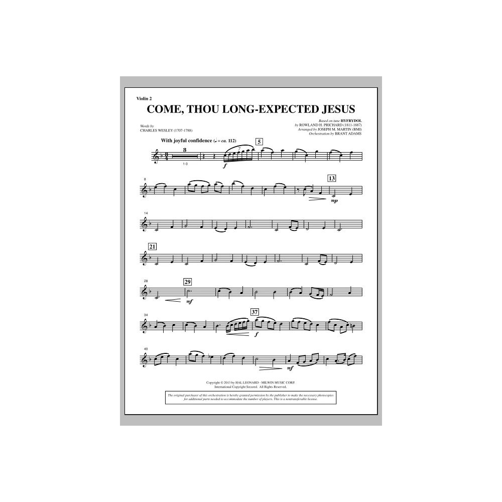 Come, Thou Long-expected Jesus (from A Symphony Of Carols) - Violin 2