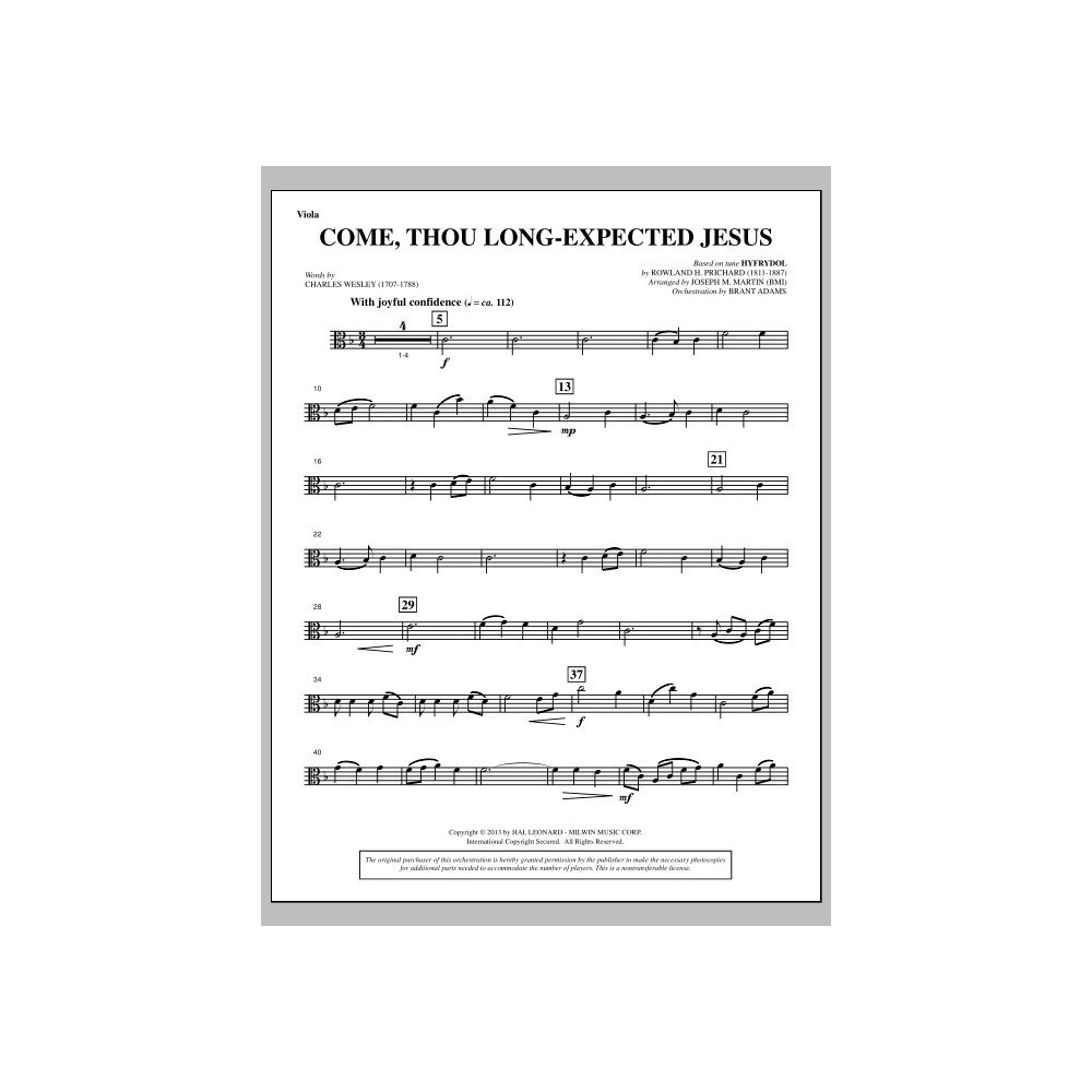 Come, Thou Long-expected Jesus (from A Symphony Of Carols) - Viola