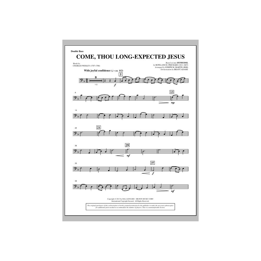 Komm, du lang erwarteter Jesus (aus Eine Symphonie der Weihnachtslieder) - Kontrabass