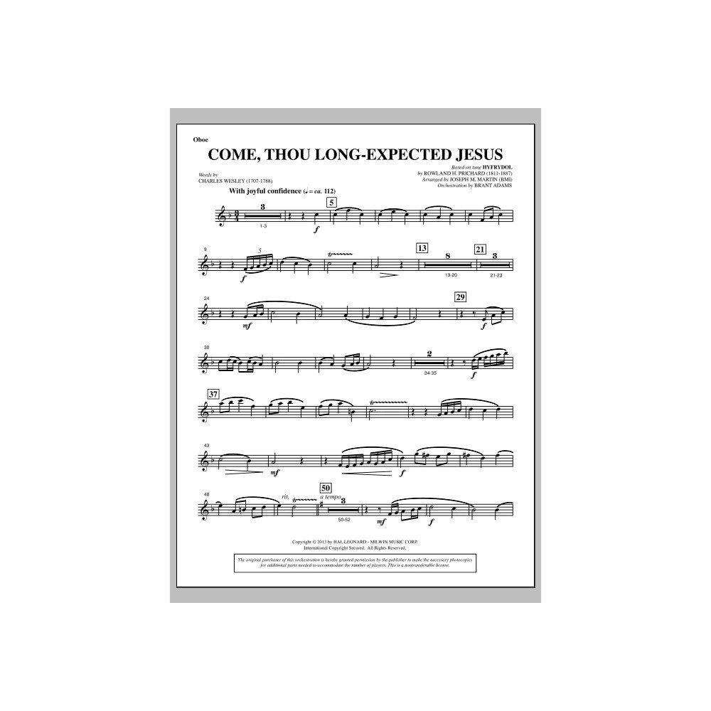 Komm, du lang erwarteter Jesus (aus A Symphony Of Carols) - Oboe