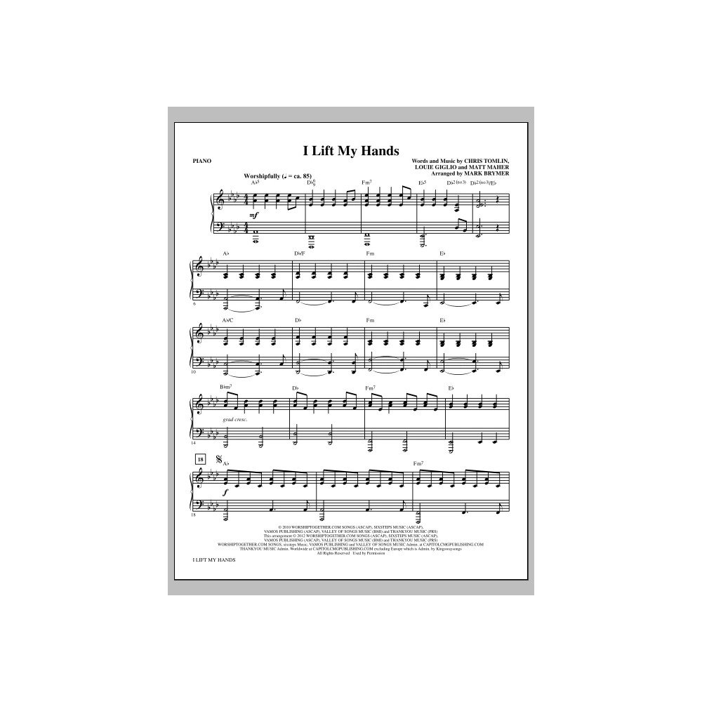 I Lift My Hands - Piano