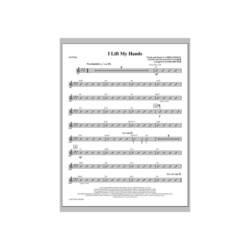 I Lift My Hands - Guitar