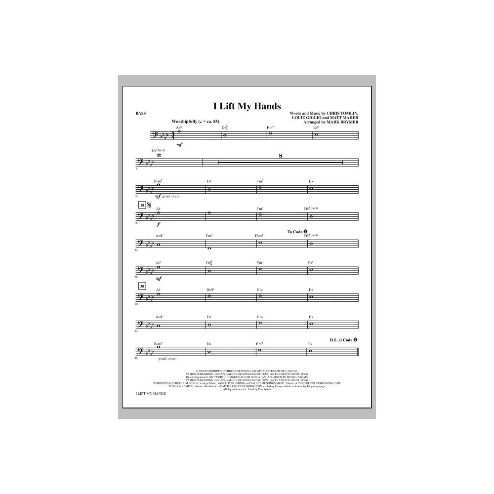 I Lift My Hands - Bass