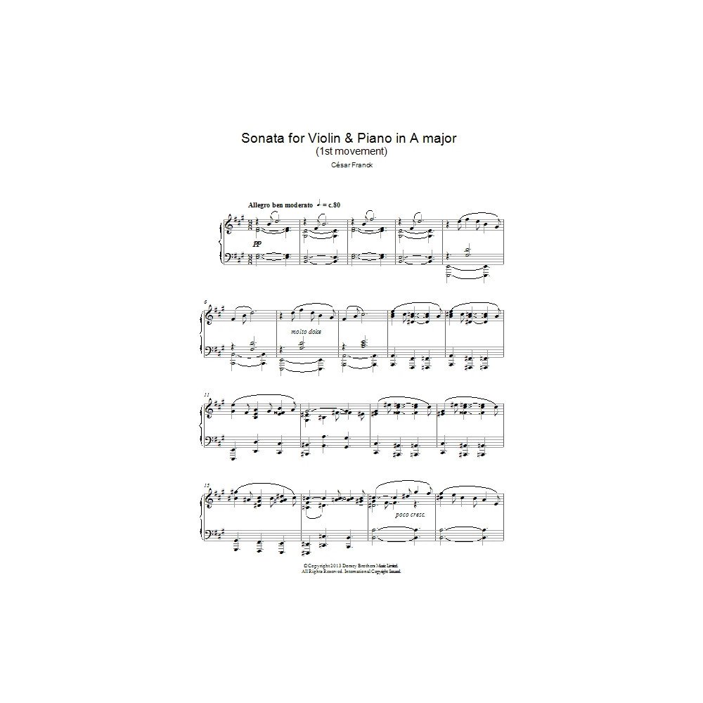 Sonata For Violin & Piano In A Major, 1st Movement