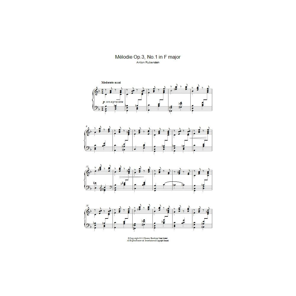 Melodie In F Major Op.3 No.1
