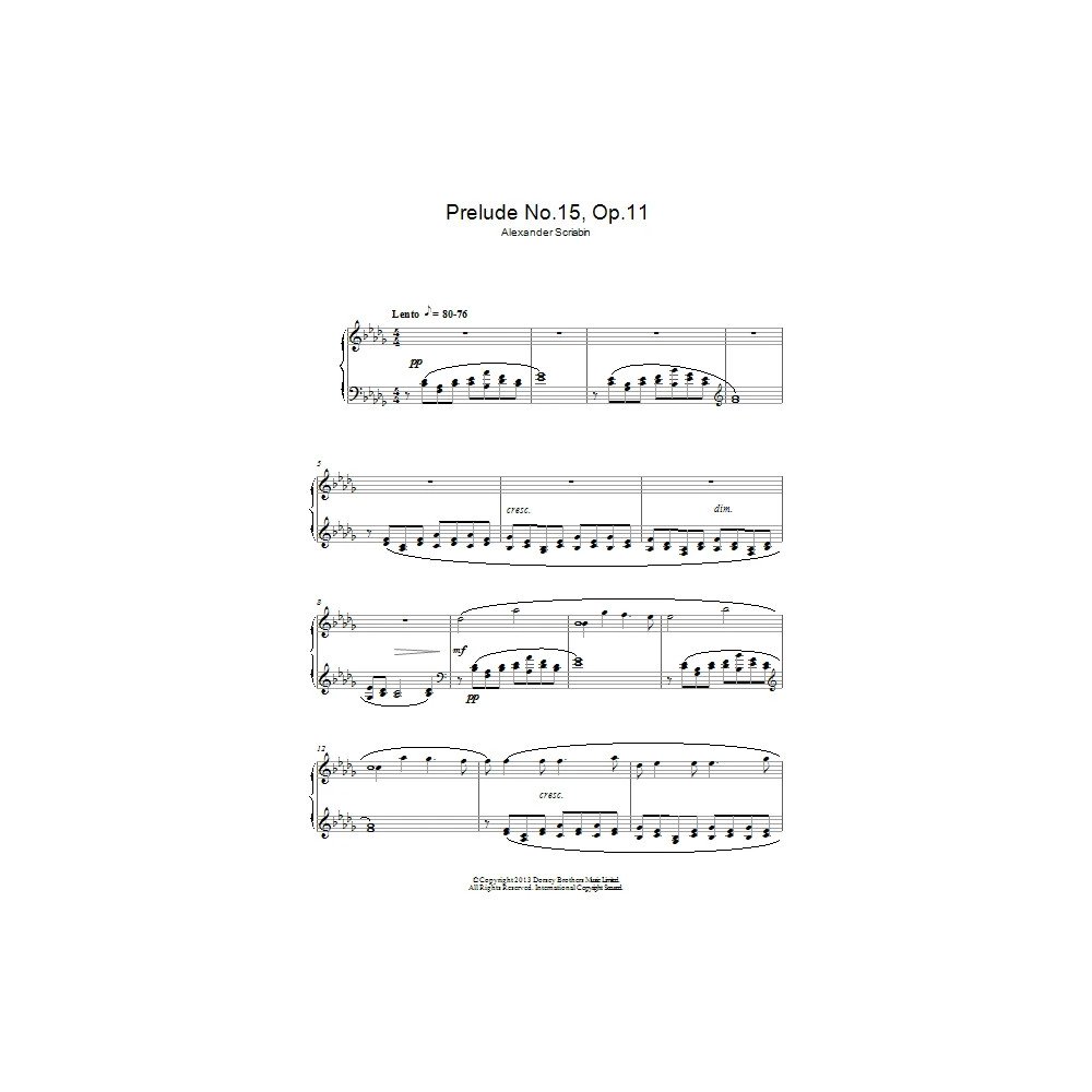 Prelude In D Flat Major No. 15 Op. 11