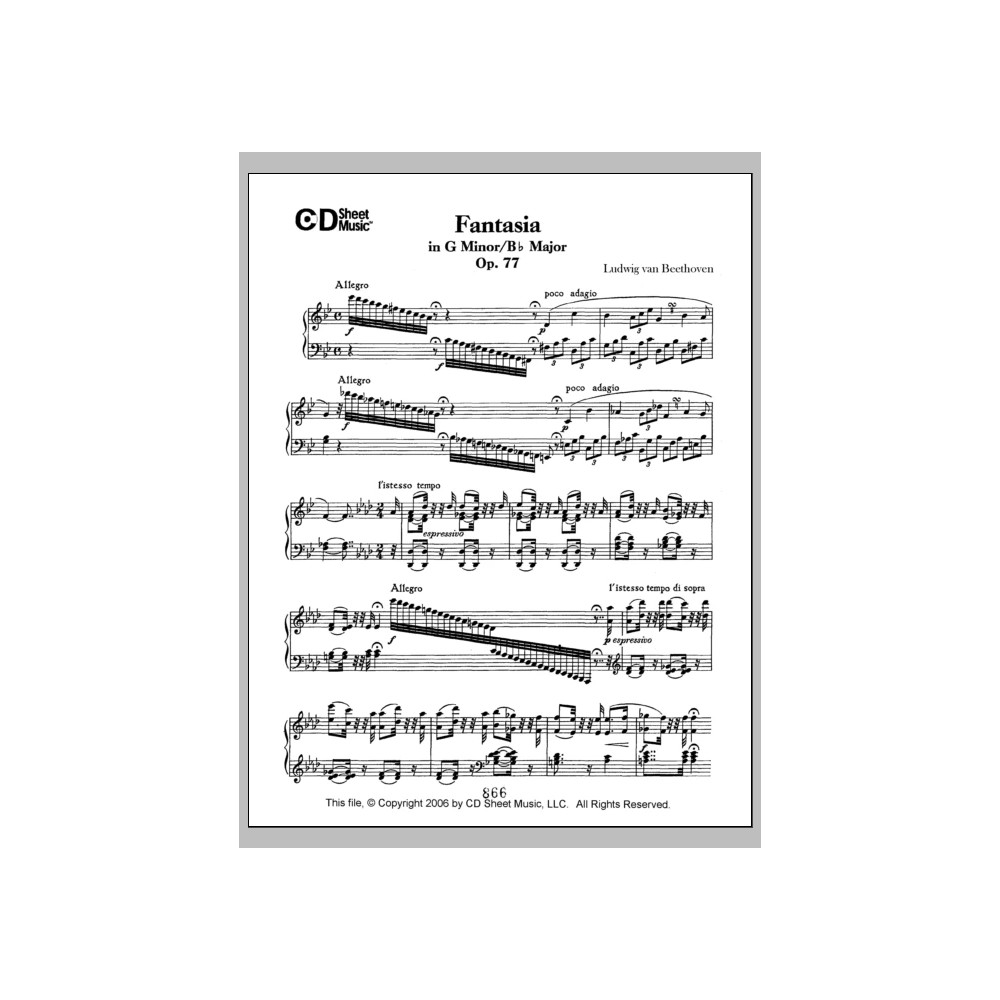 Fantasia In G Minor/B-flat Major, Op. 77