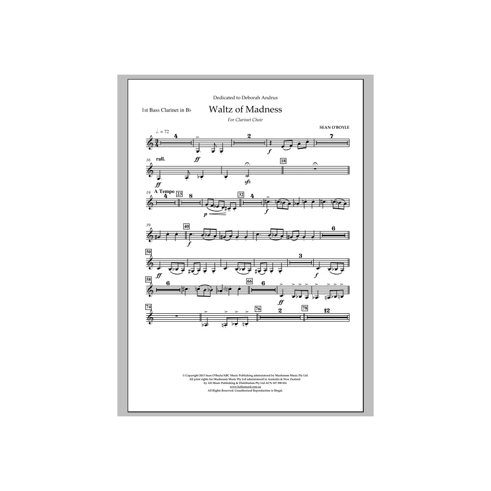 Waltz Of Madness - Bb Bass Clarinet 1