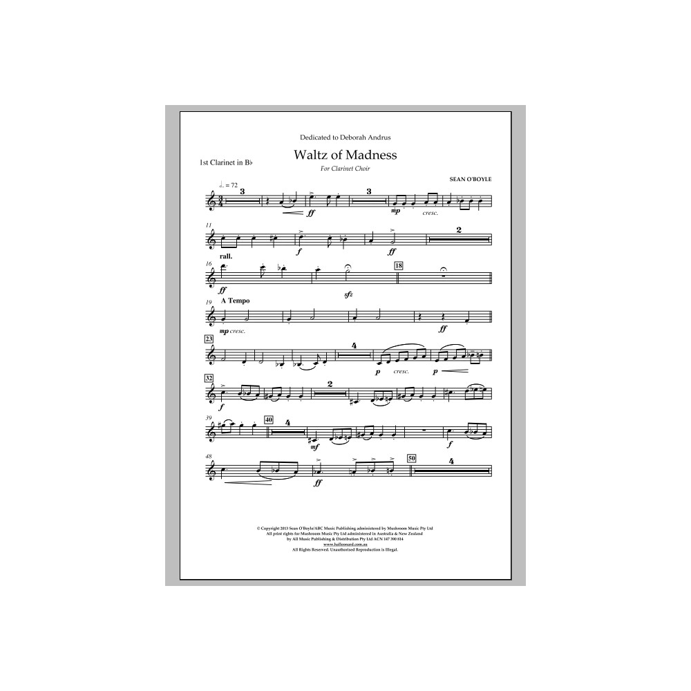 Waltz Of Madness - Bb Clarinet 1