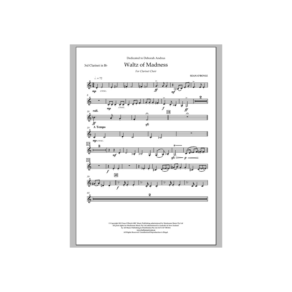 Waltz Of Madness - Bb Clarinet 3