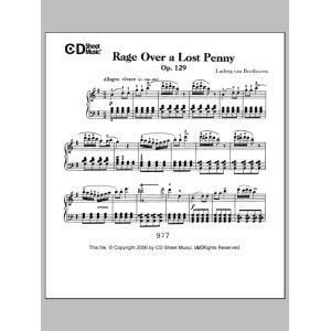 Rage Over A Lost Penny (rondo A Capriccio In G), Op. 129