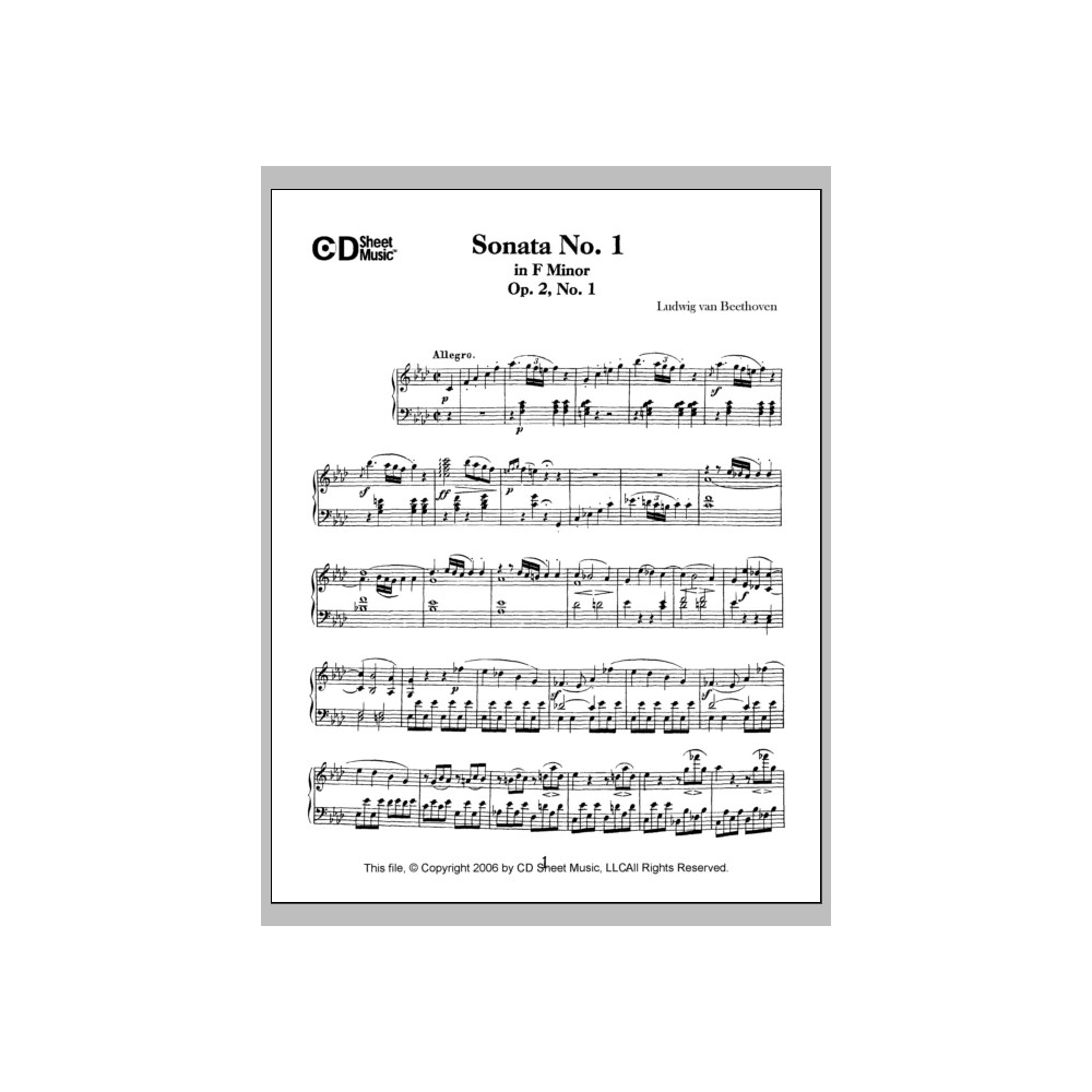 Sonata No. 1 In F Minor, Op. 2, No. 1