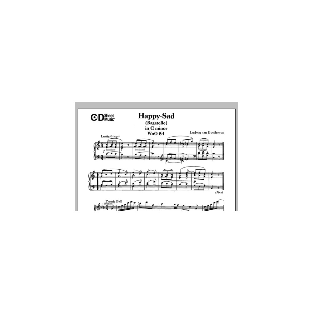 Happy-sad (bagatelle) In C Major (lustig-traurig), Woo 54