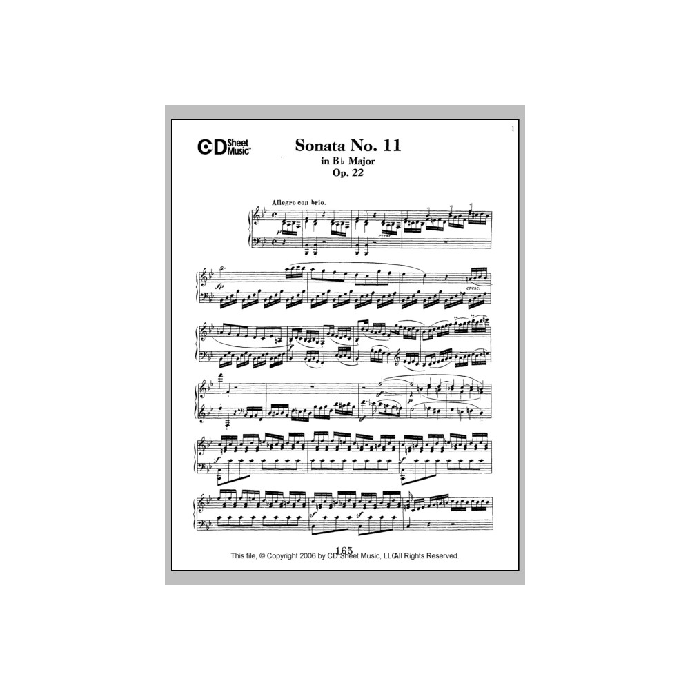 Sonata No. 11 In B-flat Major, Op. 22