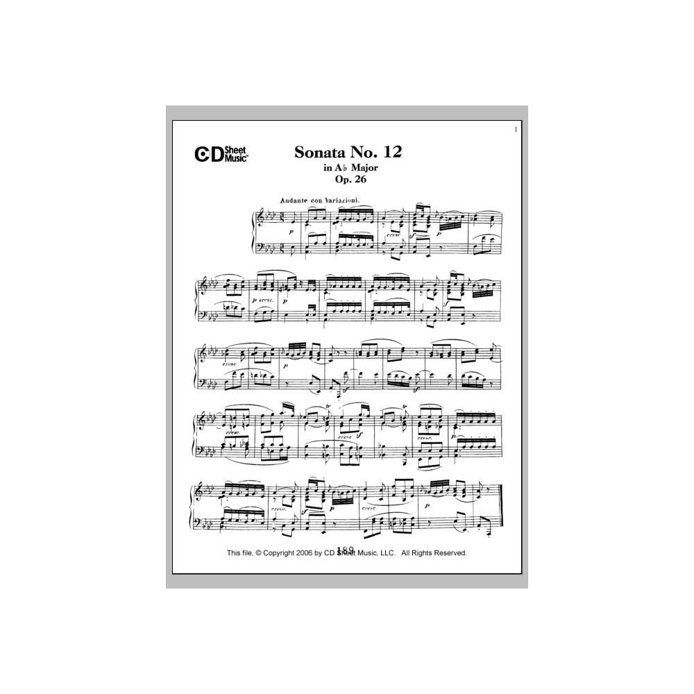 Sonata No. 12 In A-flat Major, Op. 26