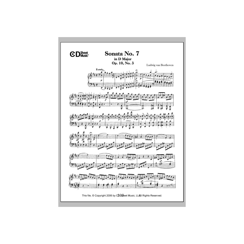 Sonata No. 7 In D Major, Op. 10, No. 3