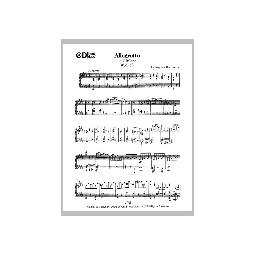 Allegretto In C Minor, Woo 53