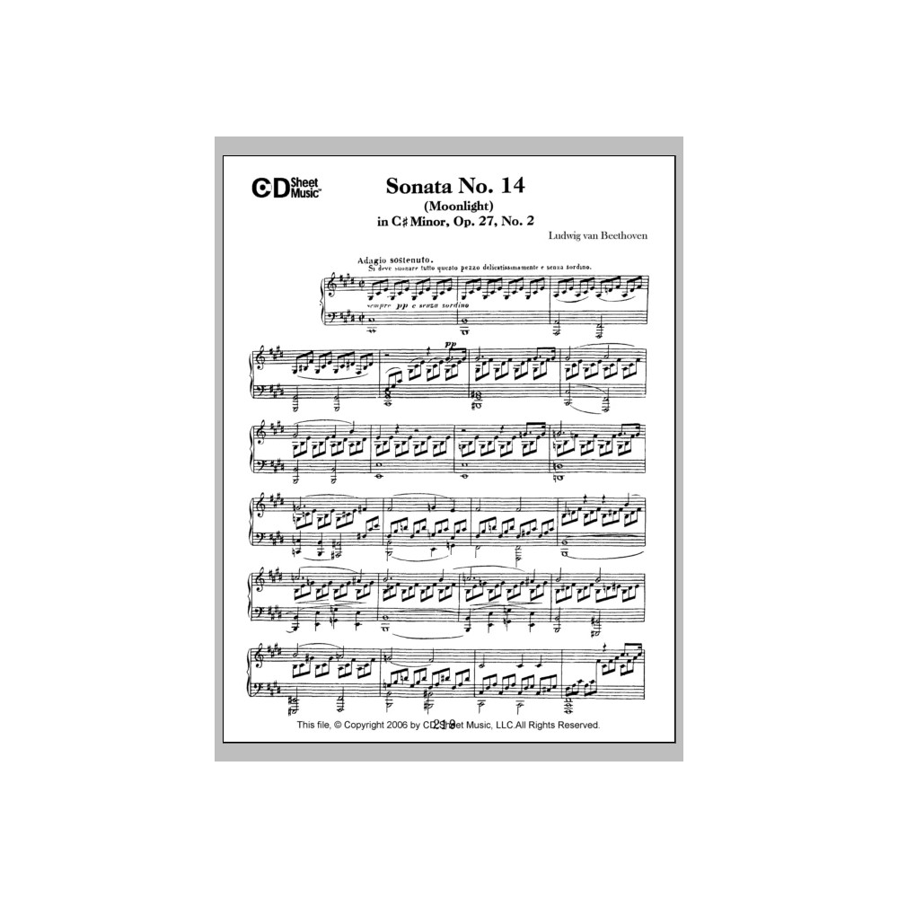 Sonata No. 14 In C-sharp Minor (moonlight), Op. 27, No. 2
