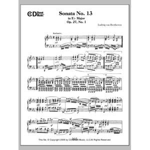 Sonata No. 13 In E-flat Major, Quasi Fantasia, Op. 27, No. 1