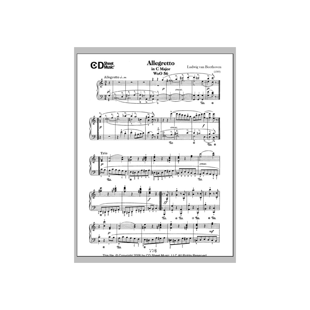 Allegretto In C-Dur, Woo 56