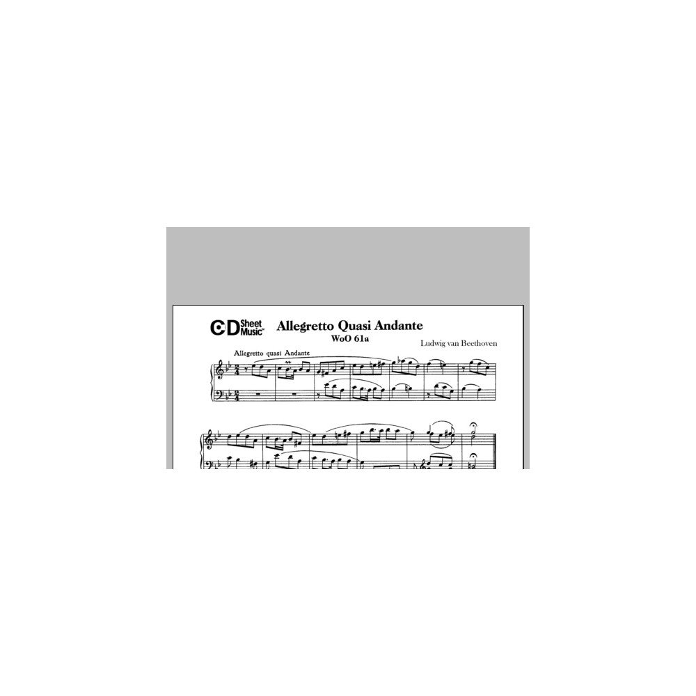 Allegretto Quasi Andante In G Minor, Woo 61a